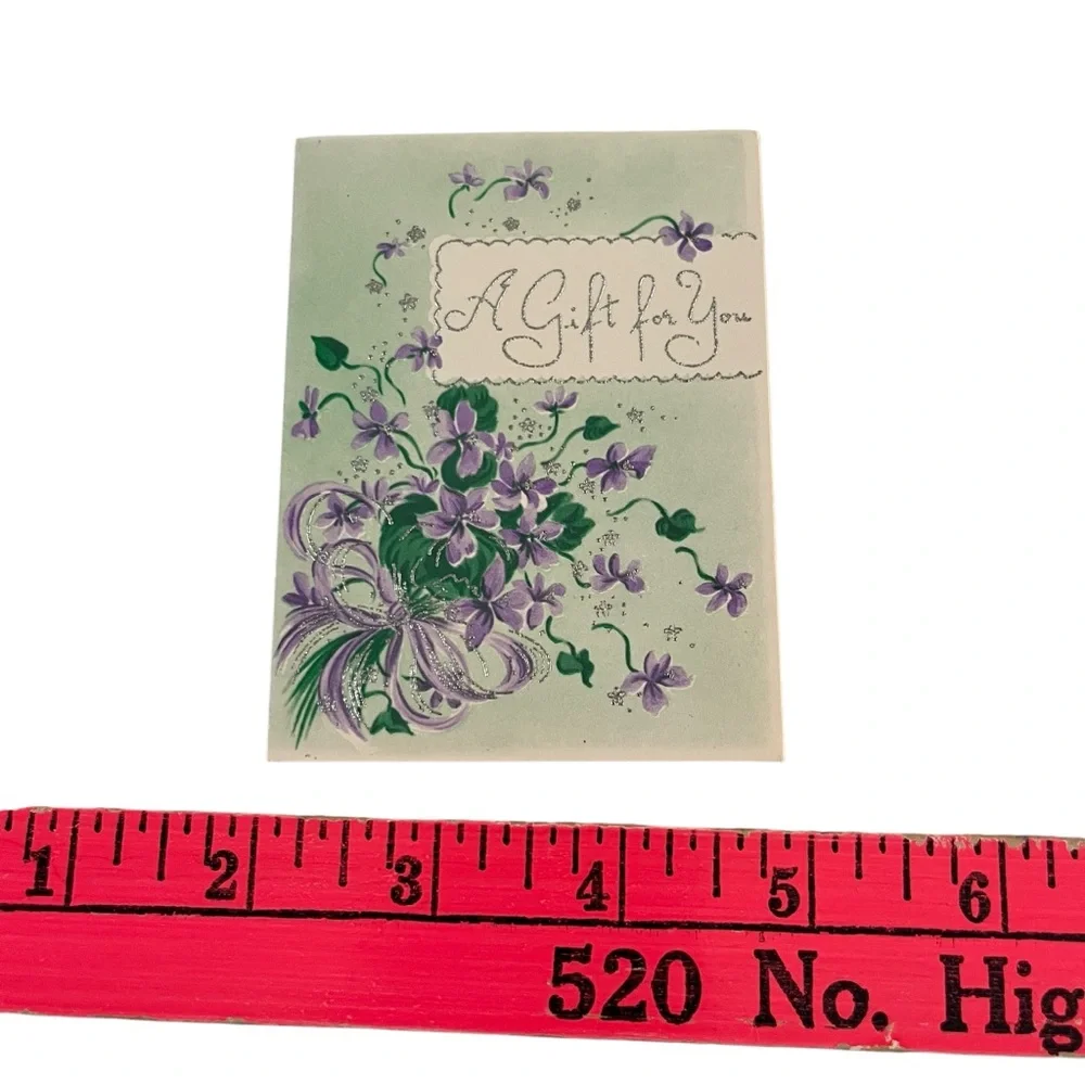 8 Unused Vintage Greeting Card A Gift for You Blank Notes Floral